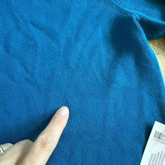 Chicos blue high neck long sleeve top women's 1 -(M) - Picture 3 of 10